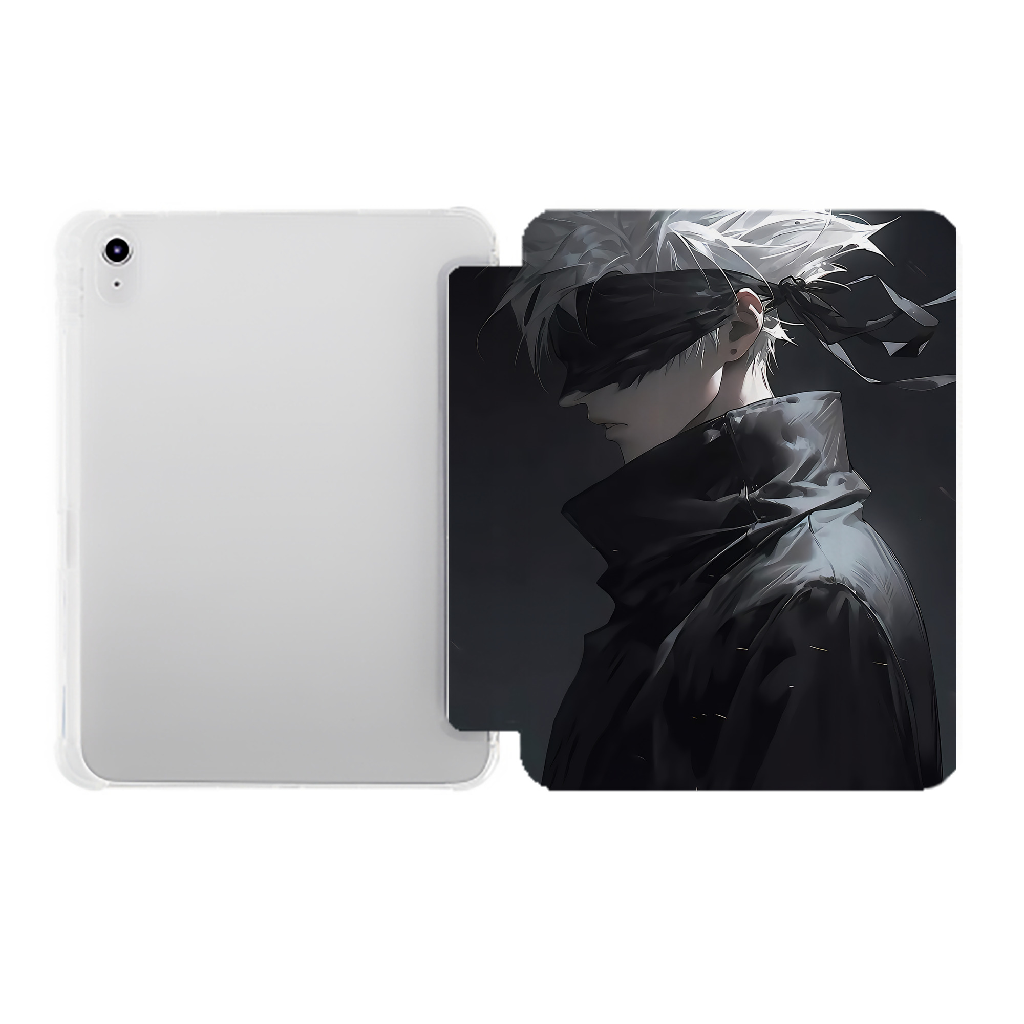 （画像用） 呪術廻戦 Jujutsu Kaisen IPad ケース ペン収納付き 三つ折りスタンド PUレザー×シリコン 対応機種9.5/10.5/10.9インチ
